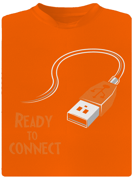 USB pripojenie pánske športové tričko Neon Orange