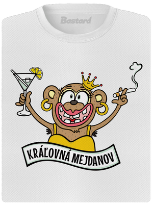 Kráľovná mejdanov dámske športové tričko White