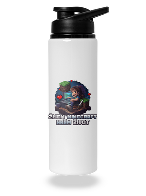 Žijem Minecraft flaša na vodu White