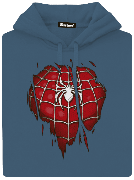 Spider Inside dámska mikina klokanka Denim