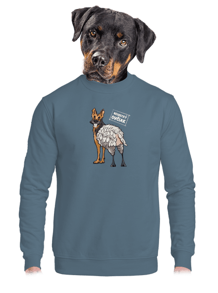 Nemecký ovčiak unisex mikina bez kapucne Nordic Blue
