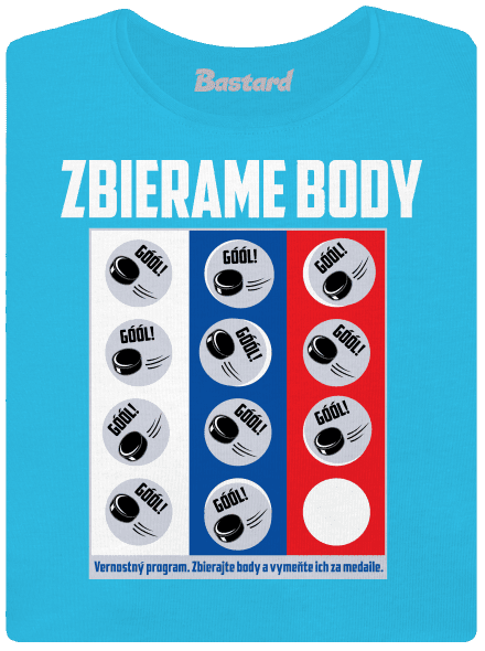 Zbierame body - hokej dámske tričko Blue Atol