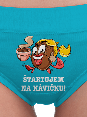 Štartujem na kávičke dámske nohavičky Turquoise