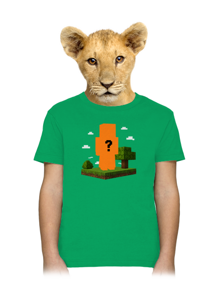 Minecraft z vlastnej fotky detské tričko Kelly Green