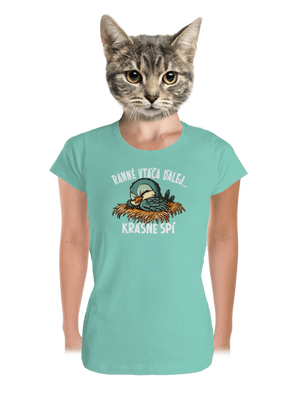 Ranné vtáča spí dámske tričko prémium Mint Mal