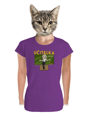 Učitel'ka v septembri dámske tričko prémium Purple