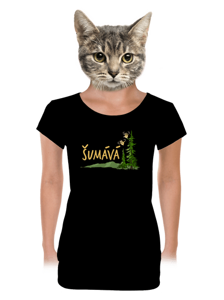 Šumává dámske tričko s lemom Black