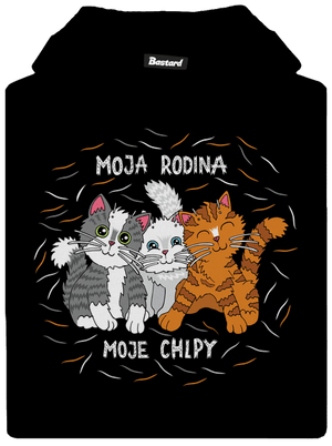 Moja rodina detská mikina klokanka Black