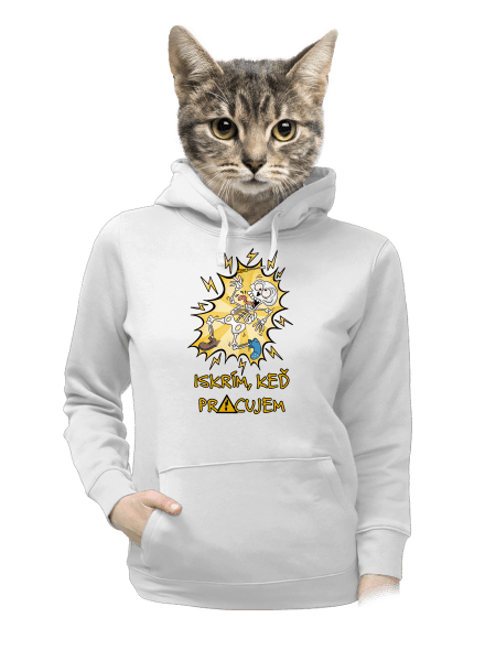 Iskrím dámska mikina klokanka White