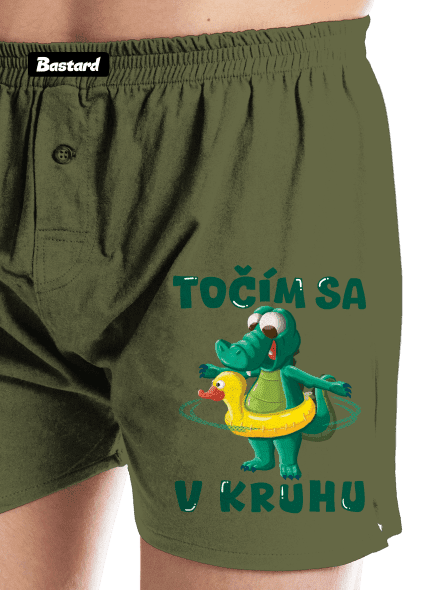 Točím sa v kruhu pánske trenky Khaki