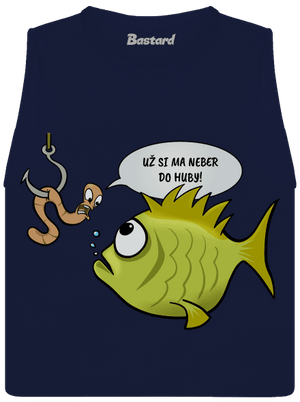 Ryba a dážďovka dámske tielko voľné Navy