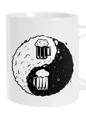 Jin Jang pivo veľký hrnček White