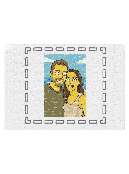 Simpsonovi z vlastnej fotky puzzle White