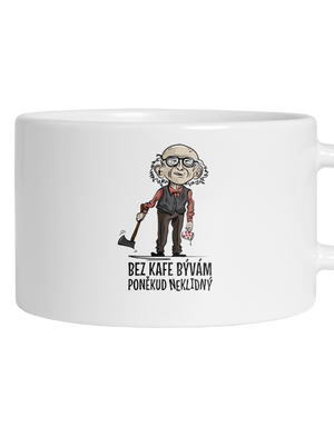 Neklidný bez kafe hrnček makronka White