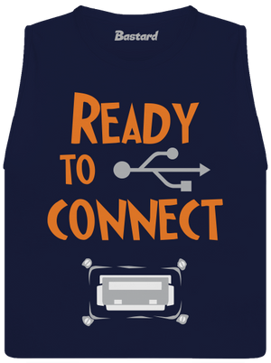 USB pripojenie dámske tielko voľné Navy