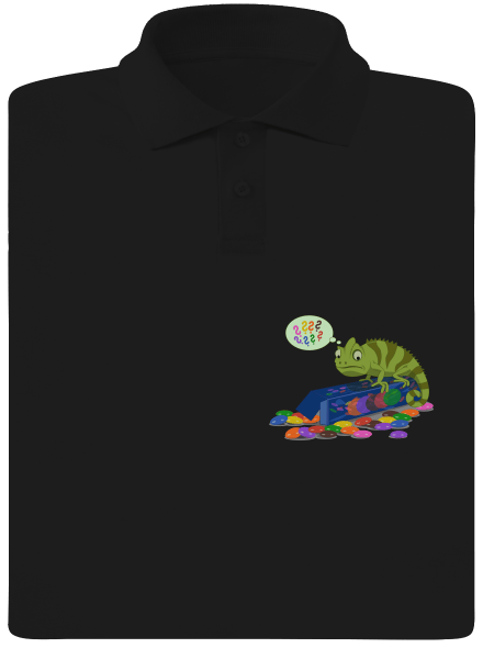 Zmätený chameleón pánska polokošeľa Black