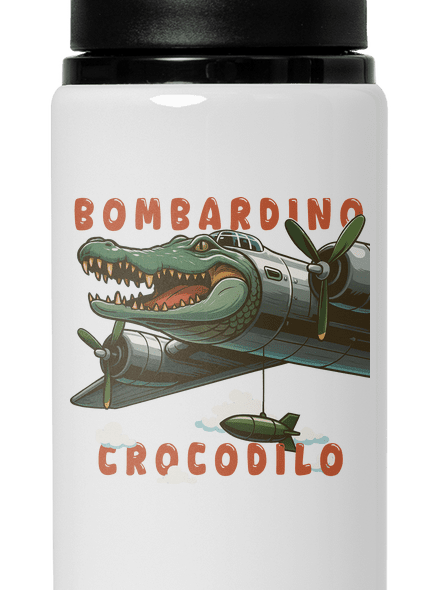 Bombardino Crocodilo – Italian Brainrot flaša na vodu White