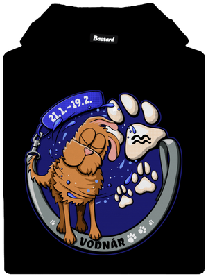 Psí horoskop: Vodnár pánska mikina klokanka Black