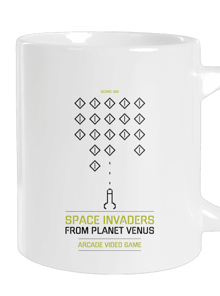 Space Invaders veľký hrnček White