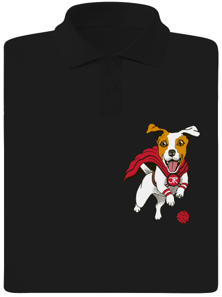 Jack Russell pánska polokošeľa Black