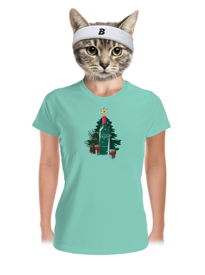 Vianočná borovička dámske športové tričko Mint Mal