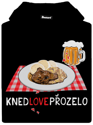 Knedlo vepřo zelo pánska mikina klokanka Black