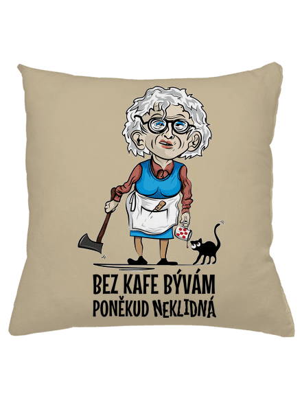 Neklidná bez kafe vankúš Beige