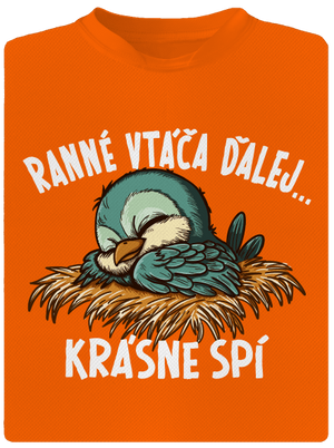 Ranné vtáča spí detské športové tričko Neon Orange