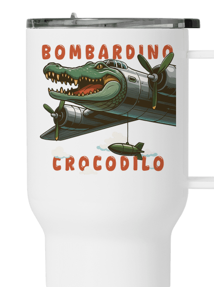 Bombardino Crocodilo – Italian Brainrot termohrnček White