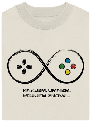 Hrajem znova unisex mikina bez kapucne Off White