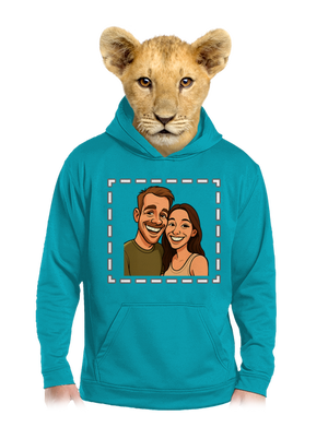 Karikatúra z vlastnej fotky detská mikina klokanka Hawaiian Blue