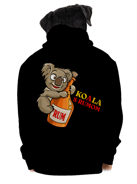 Rum s koalou pánska mikina na zips Black