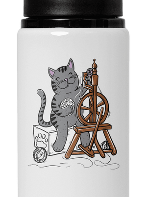 Mačka pradie flaša na vodu White