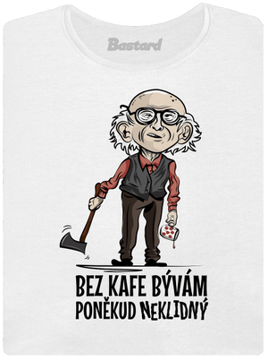 Neklidný bez kafe dámske tričko s lemom White