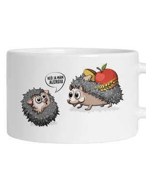 Alergický ježko hrnček makronka White