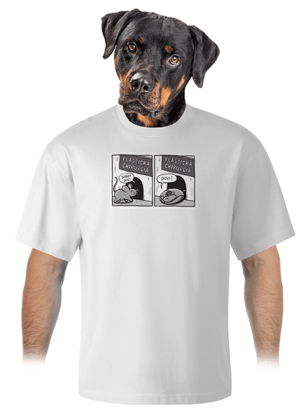 Myš na plastike unisex tričko oversized White