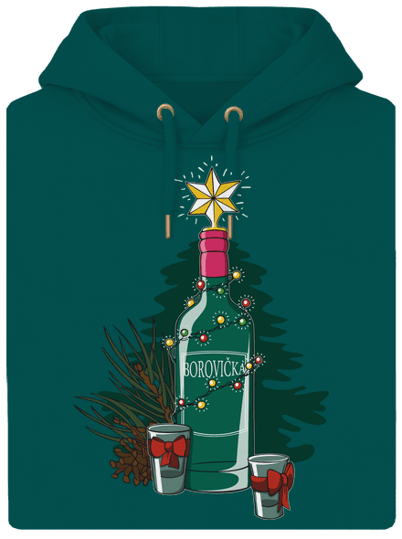 Vianočná borovička unisex mikina premium Emerald Green