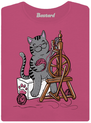 Mačka pradie dámske tričko prémium Magenta
