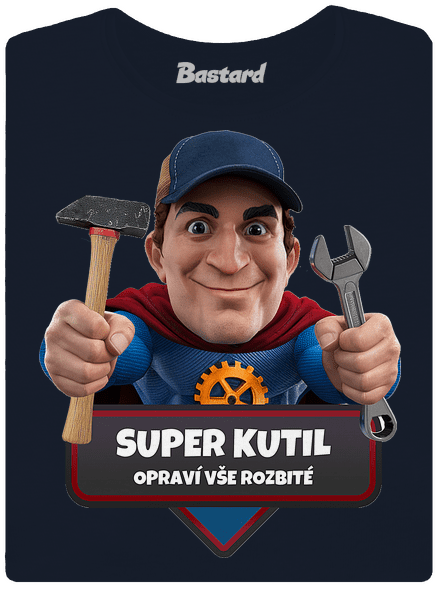 Super otec dámske tričko Navy Mal