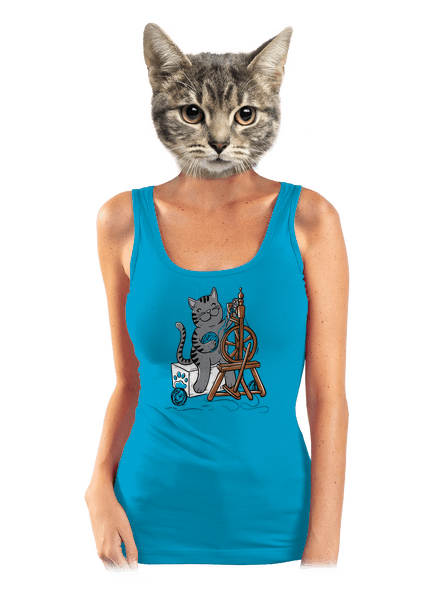 Mačka pradie dámske tielko klasické Blue Atol