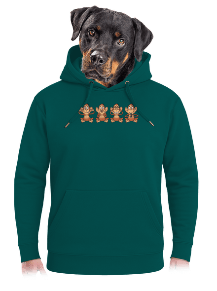 Opička s mobilom unisex mikina premium Emerald Green