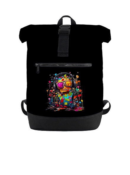 Workaholic robot batoh Black