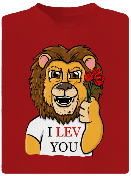 I lev you pánske športové tričko Red Mal