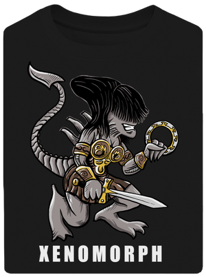 Xenomorph unisex tričko oversized Black