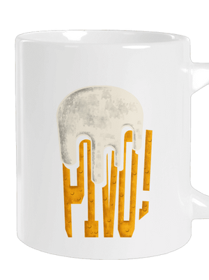 Nápis Pivo veľký hrnček White