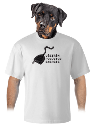 Ušetrím polovicu unisex tričko oversized White