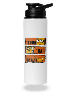 Hodný zlý a banán flaša na vodu White