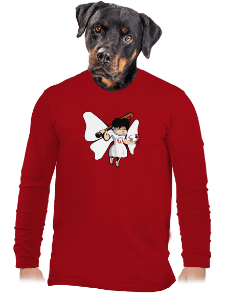 Zúbková víla pánske dlhý rukáv Red