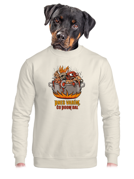 Čo Doom dal unisex mikina bez kapucne Off White