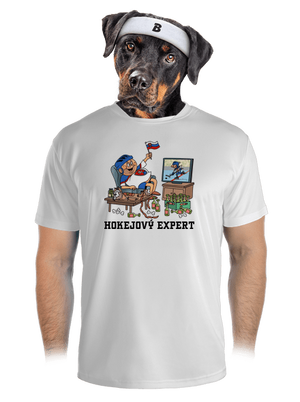 Hokejový expert pánske športové tričko White